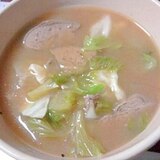 レバーと野菜のガーリック味噌スープ